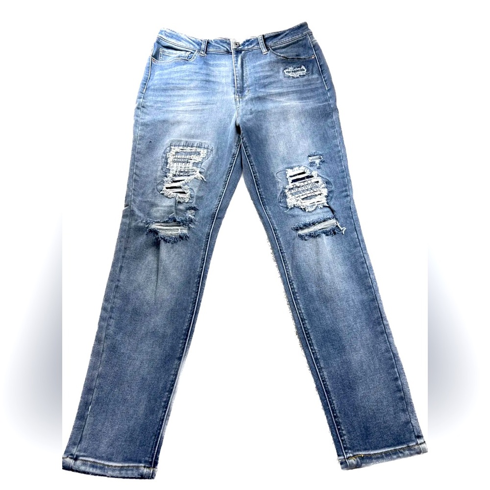 True Craft Real Cheeky High Rise Skinny Denim Jeans Size 13 Distressed Pants